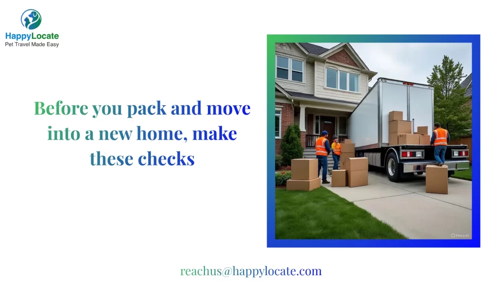 Before you pack and move into a new home, make these checks